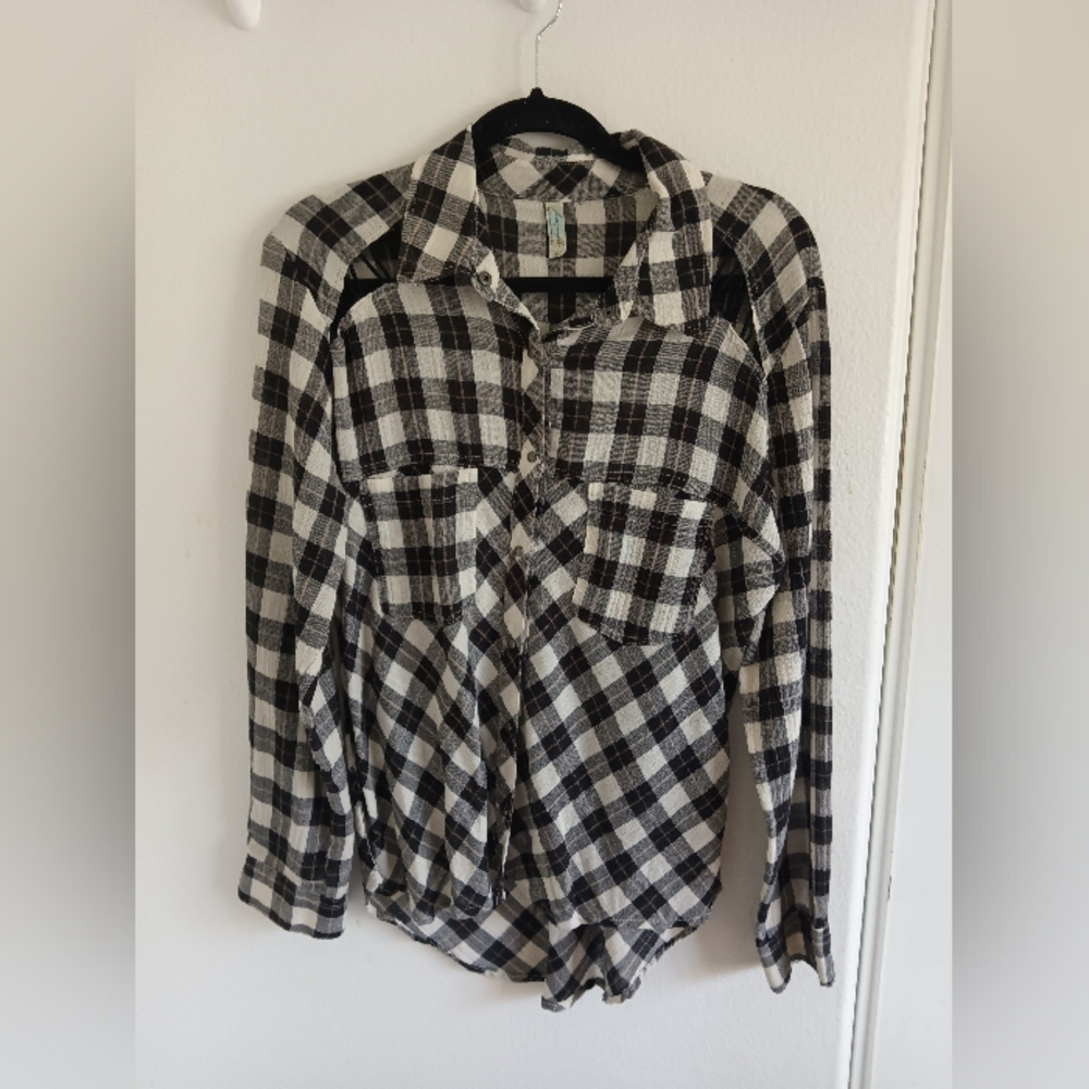Free People Monochrome Plaid Shirt